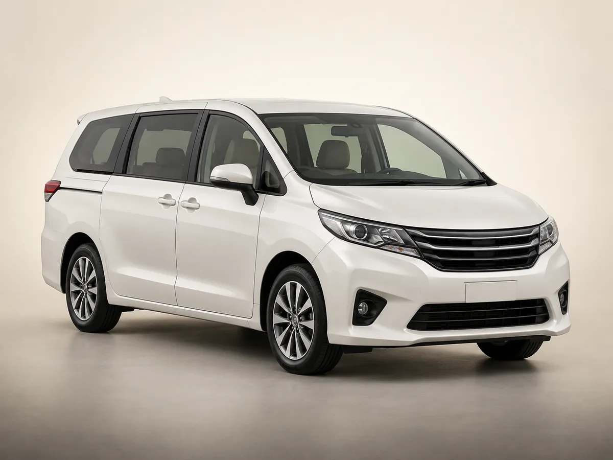 Illustrative white passenger van